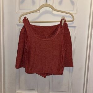 Outdoor Voices Cloudknit 2 piece coral pink tank Top and matching shorts